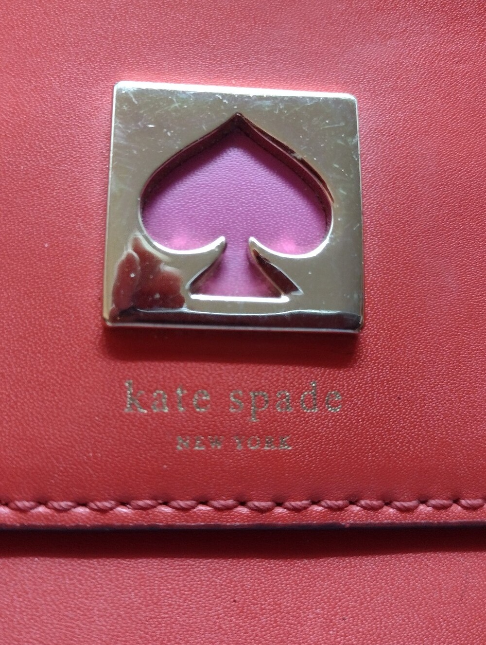 Kate Spade New York Bond Street Flo Satchel Leather ShoulderBag Red/Pink 2 Tone - Picture 7 of 11